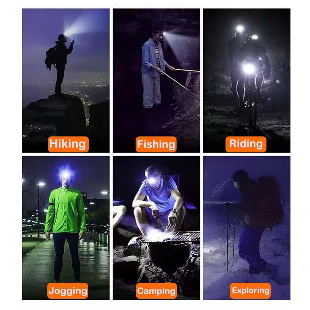 Перезаряжаемый Xpe Cob Светодиодный Налобный Фонарь Фара Фонари Голова Usb Фонарик Фары Для Работы Usbrechargeable Мощный Свет 5 Длинный