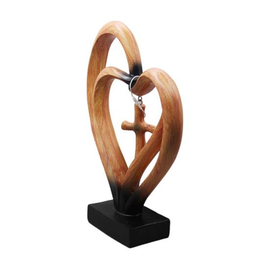 Настольное украшение Устойчивое основание Форма сердца Фигурка из смолы Декор для рабочего стола с сентиментальным стихотворением На свадьбу нужно трое Подарок на годовщину свадьбы