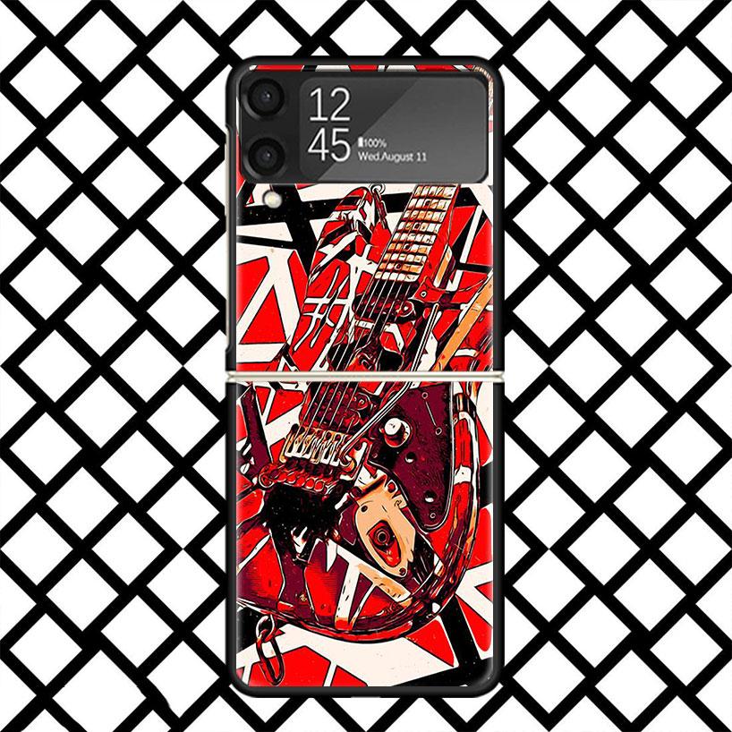 Чехол для телефона с графикой Эдди Ван Халена для Samsung Z Flip 7 6 5 4 3 Galaxy ZFLIP7 ZFlip6 5G Flip5 Flip4 Flip3 5g Черный Жесткий C
