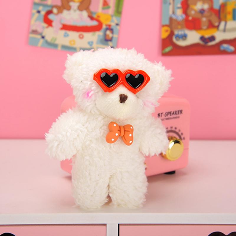 Мультяшный медведь кукла милый плюшевый румянец очки медведь брелок кулон мягкая игрушка сумка украшение пара друзья аксессуары дети подарок