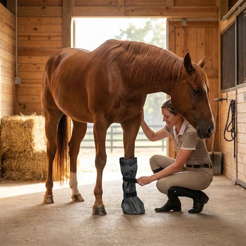 Промокшие сапоги для лошади с внешними активными накладками и двумя эластичными ремнями
