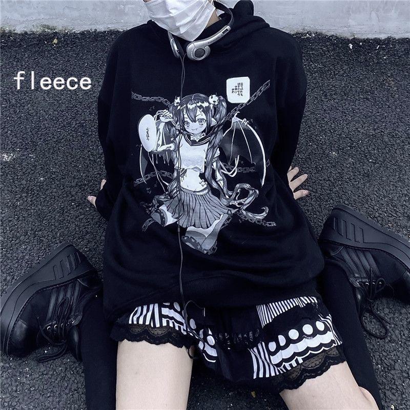 Новая толстовка с капюшоном для девочек, топы Y2k в готическом стиле, двумерная анимация, женское весенне-осеннее пальто, топ