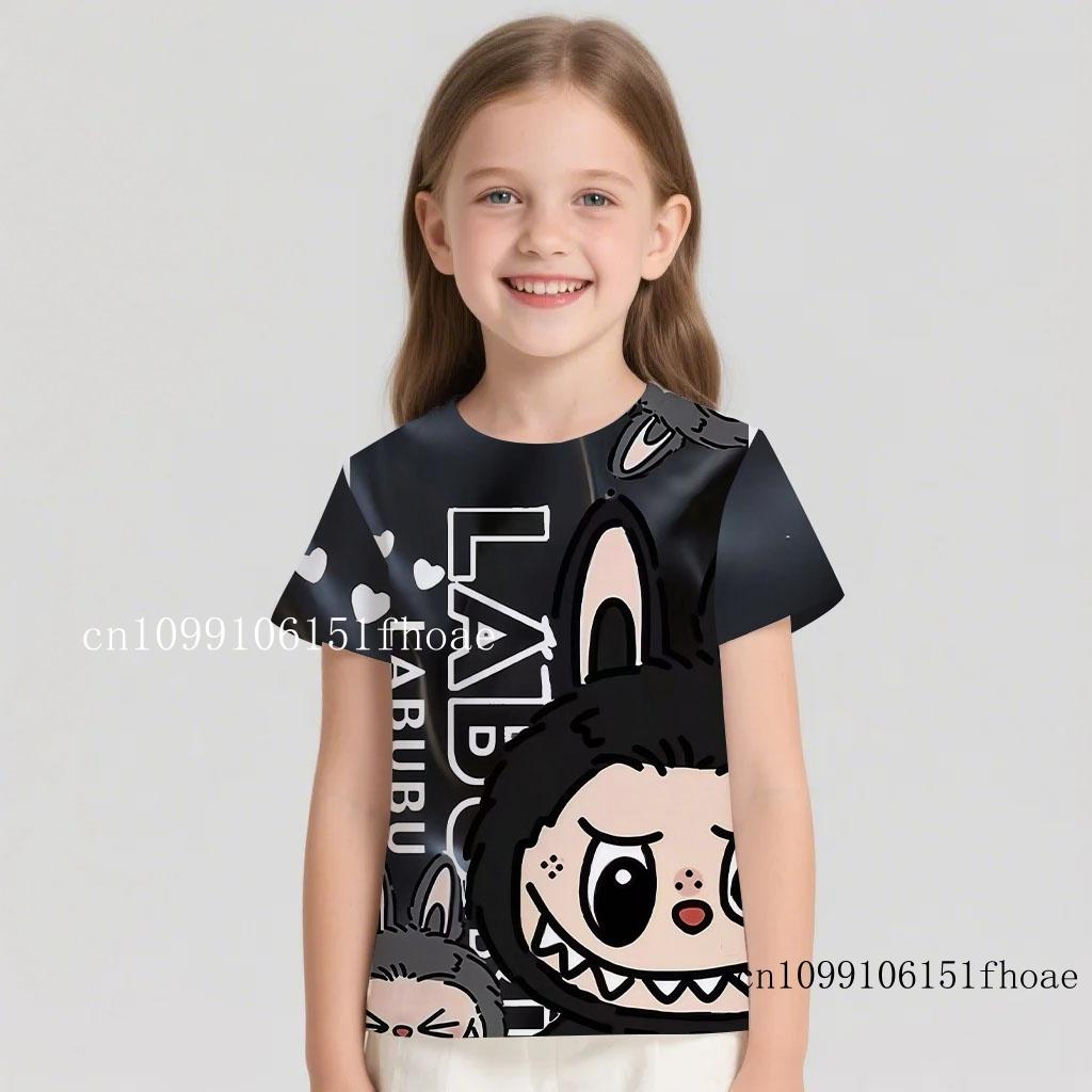 Miniso's Labubu Cute Cartoon Collaboration for Boys Girls Students and Children a Refreshing Fashionable and Versatile T-shirt