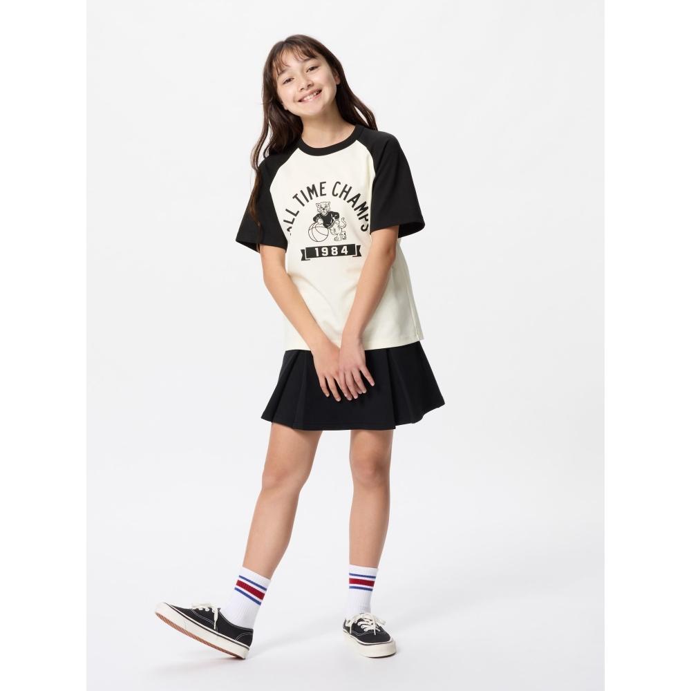 Uniqlo Kids Airism CoTTon Graphic Crewneck T  Raglan 