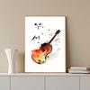 Абстрактное граффити Музыка Гитара Печать на холсте Поп-арт Настенный постер для декора музыкальной комнаты
