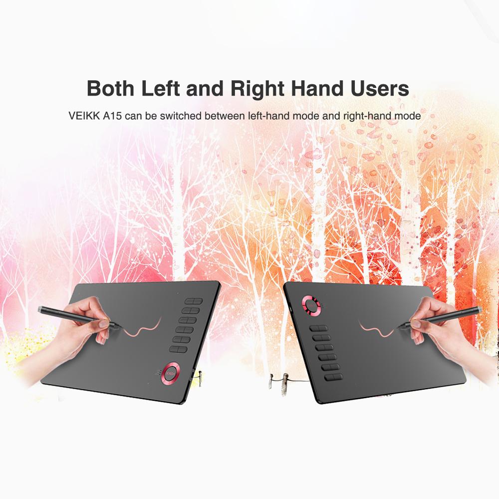 Планшет для рисования VEIKK A15 Графический планшет 10x6 дюймов Цифровой планшет для рисования с индукцией 8192
