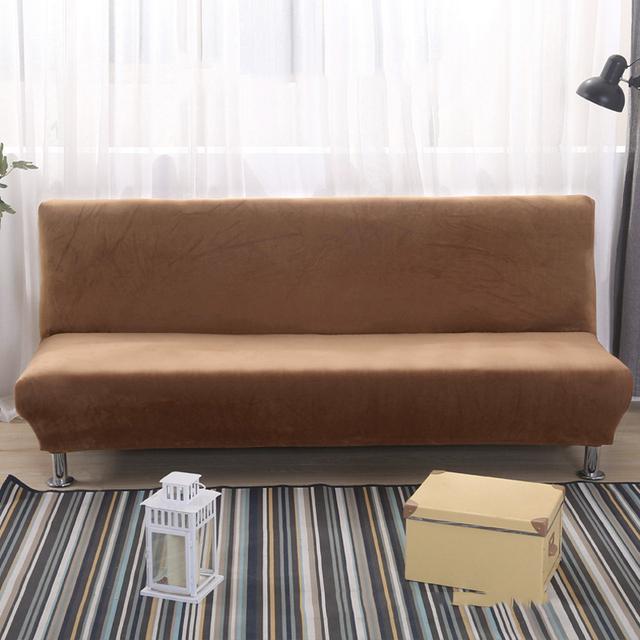 Плюшевый чехол для дивана-кровати, однотонный чехол «все включено» для дивана-кровати без подлокотника, чехлы для складного дивана-кровати, чехол для дивана