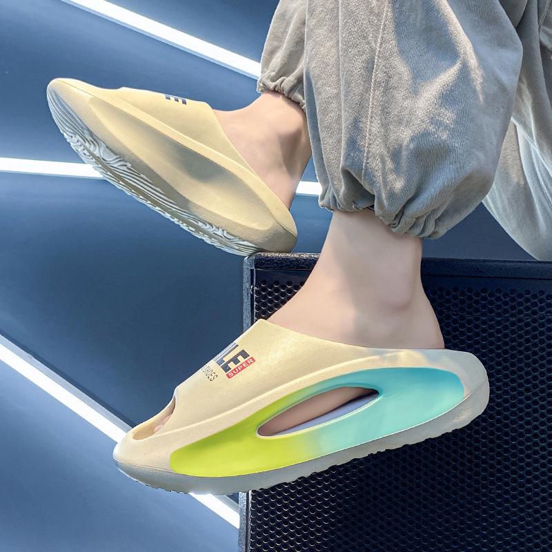 Модные летние тапочки-кроссовки для мужчин и женщин, легкие шлепанцы на платформе, мягкие полые спортивные сандалии унисекс из ЭВА, повседневная пляжная обувь 2024