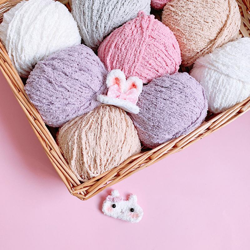 Soft Chenille Yarn Baby Knitting Wool Yarn Plush Thick Velvet Yarn for Hand Knitting Crochet DIY Sweater Scarf Hat Doll