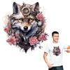 Flower Wolf Patches On Clothes Animal Parches Ropa Clothes Stickers Diy Heat Transfer Hoodies Heat Transfer Sticker Decals