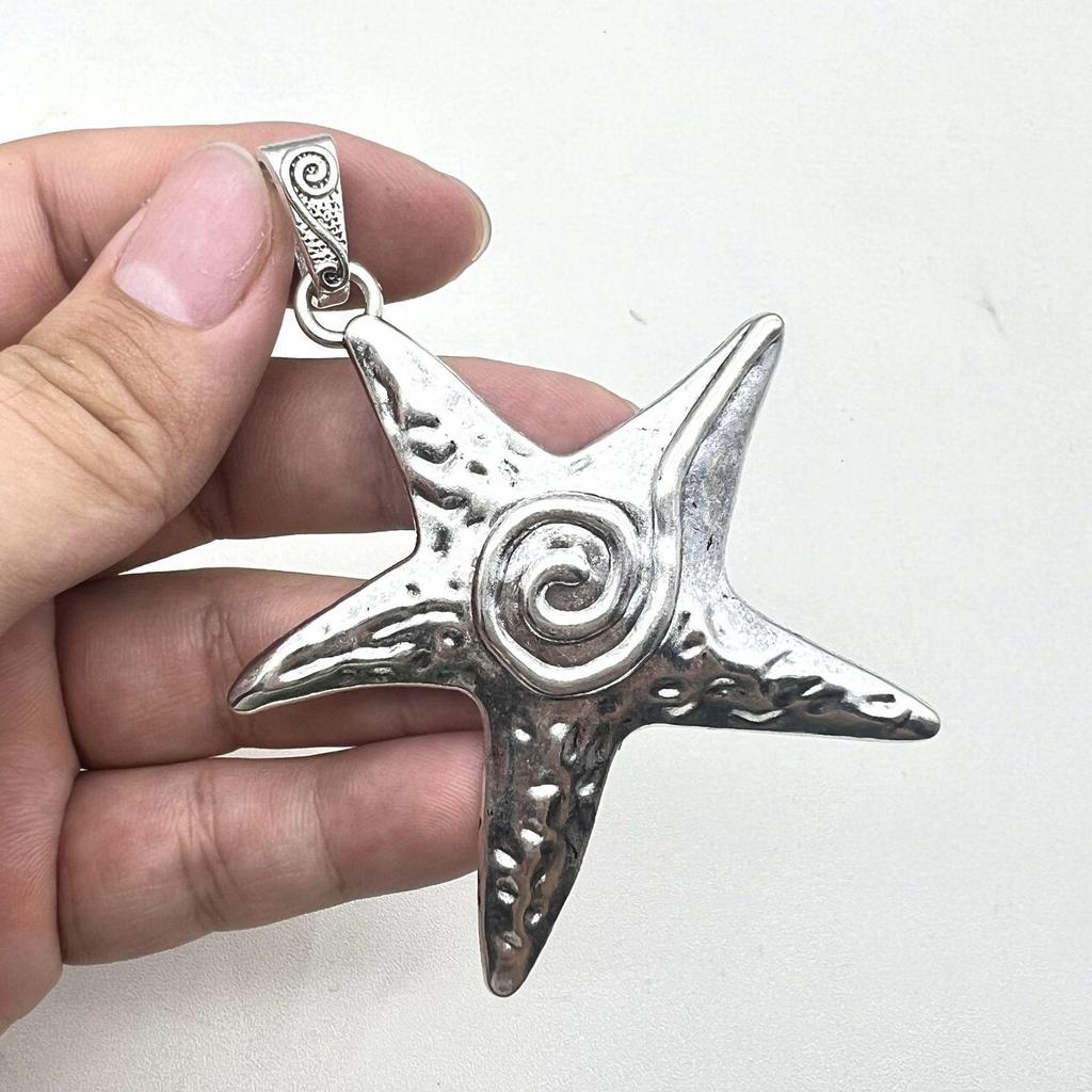 Античные серебряные подвески-шармы в виде морской звезды - DIY винтажные аксессуары для ожерелья в виде пятиконечной звезды