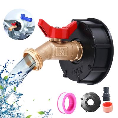 Адаптер-кран для IBC-контейнера, 1/2", 3/4", резьба S60, соединитель, аксессуары для клапана бочки на тонну, фитинг для IBC-контейнера, адаптер клапана 1 дюйм