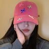 Корейская бейсболка Ins для женщин Y2K для девочек, цветная кепка с бантом, летняя регулируемая хлопковая шляпа от солнца для женщин, шляпы для пап