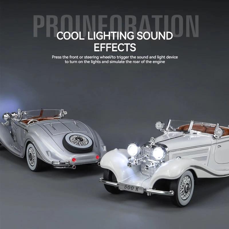 Ретро Стиль 1:24 Модель классического автомобиля из сплава Classic 500K и серии CLK-GTR, подходящая для молодых людей, чтобы коллекционировать и демонстрировать подарки и игрушки для мальчиков