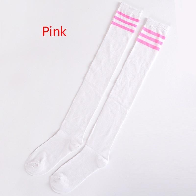 Сексуальные модные хлопковые гольфы в полоску для женщин и девочек, гольфы до бедра, длинные носки