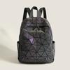 Backpack Female All-match Schoolbag Men's and Women's Fashion Diamond Check Bag Dazzling Laser Travel Bag Backpack