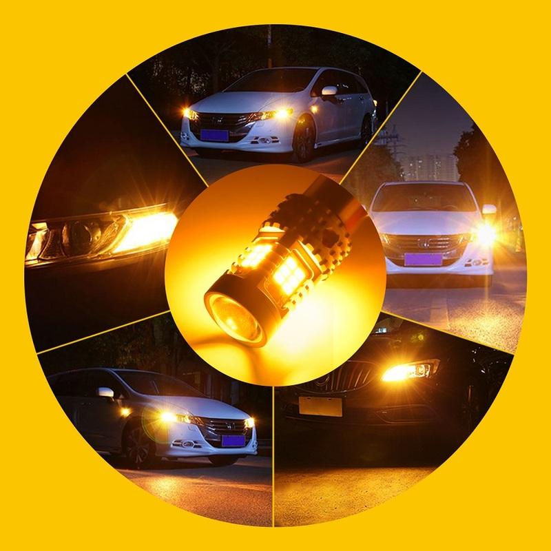 AUXITO 2 шт. WY21W Светодиодные Canbus Без Гипервспышки Янтарно-Желтые T20 W21W 7440 1156 BA15S P21W BAU15S PY21W Светодиодные Лампы Указатели Поворота