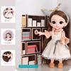 Мини-подвижная 13-шарнирная кукла 16 см, игрушка для девочек, 3D большие глаза, BJD принцесса, полная одежда, коллекция платьев, детская кукла в подарок