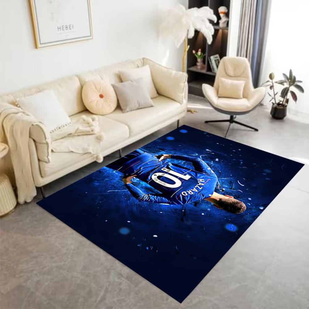 Blue Energy Soccer Player Floor Mat Design for Playrooms Balcony Study room Dormitory Anti-slip Rug Office home decor Birthday/Christmas Gift