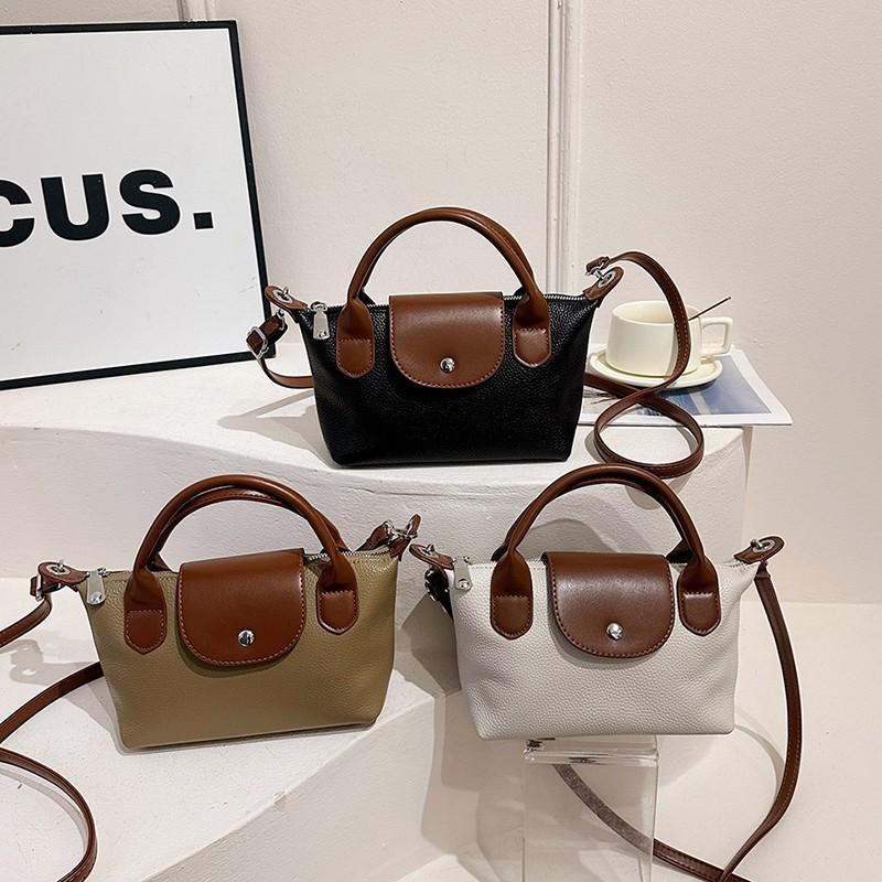 Women's 2025 new fashionable contrasting color portable small square bag trendy versatile shoulder messenger large capacity bag