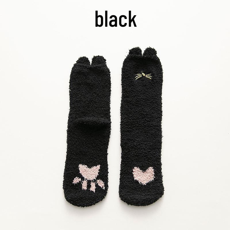 Женские зимние удобные плюшевые носки средней длины — толстые, не линяют, идеально подходят для дома или сна