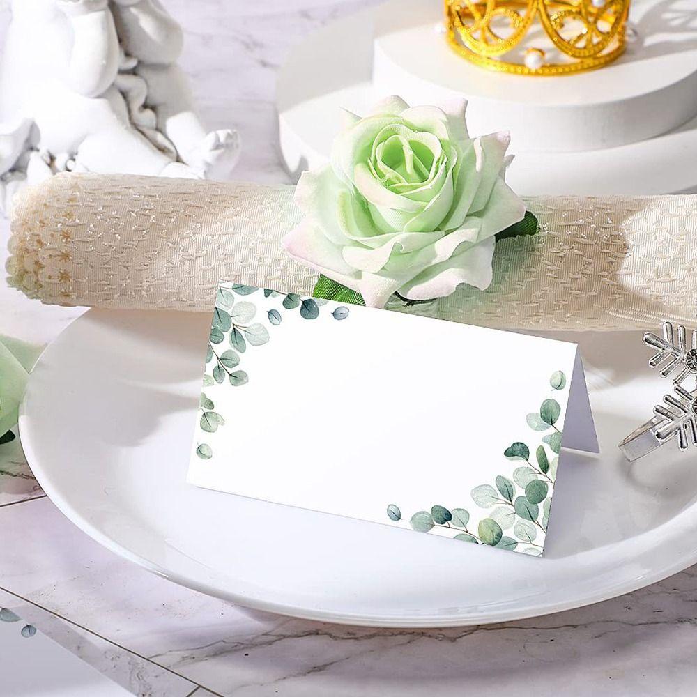 50pcs Blank Table Name Place Cards Paper Message Setting Card Tented Name Card  Banquet Tables