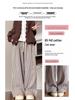Women's Coffee Pinstripe Wool Pants: Petite 150, High-Waist, Wide/Narrow Leg, Autumn/Winter Drape