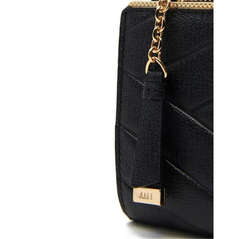 Daks Black Zip Around Wallet Gold Dd Carlisle Pattern