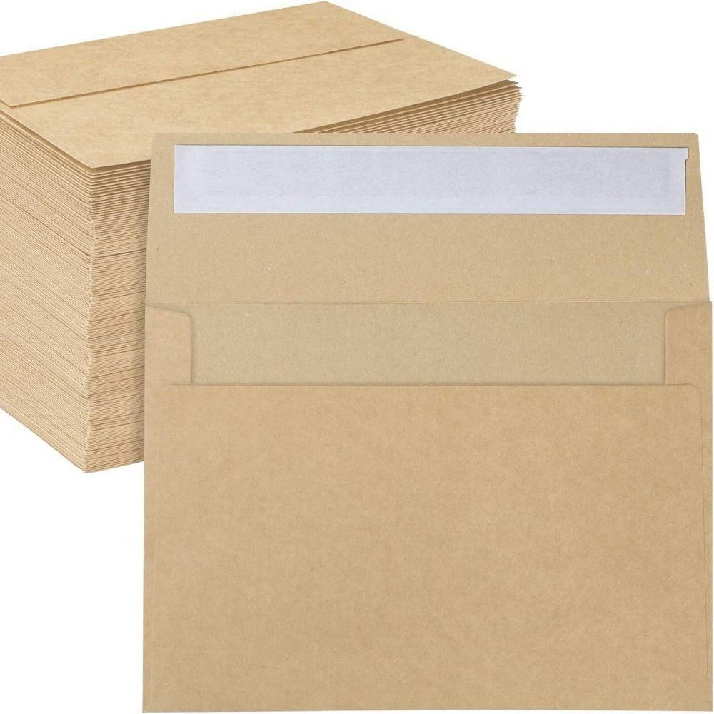 20pcs Sealing Pe Kraft Envelopes Blank Greeting Card For Wedding Party Invitation