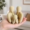 Huaqianguhh 3D-печатная фигурка семьи из 3 человек, креативные украшения для домашнего декора, компактная скульптура родителей и ребенка в скандинавском стиле, на день рождения, День благодарения