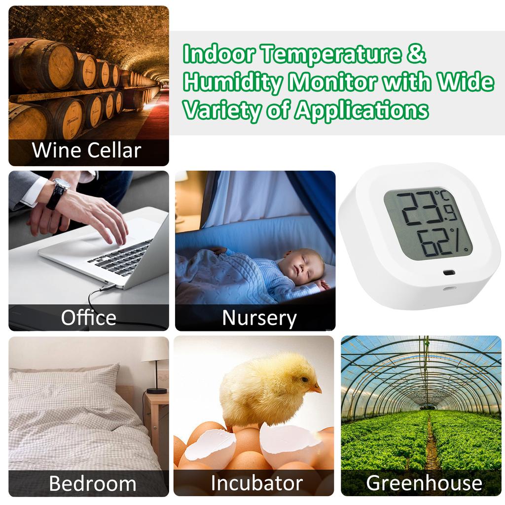 Цифровой термометр-гигрометр для iOS/Android, интеллектуальный датчик температуры влажности с сигнализацией и