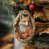 Fox Christmas Ornament 2D Acrylic Forest Animal Hanging Decoration Fox In Tree Hole Holiday Ornament for Xmas Tree Animal Lovers