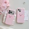 Чехол для телефона в корейском стиле "Хрюшка с соплями" для Apple 17 Pro Max, iPhone 13/14/15, Розовый румянец