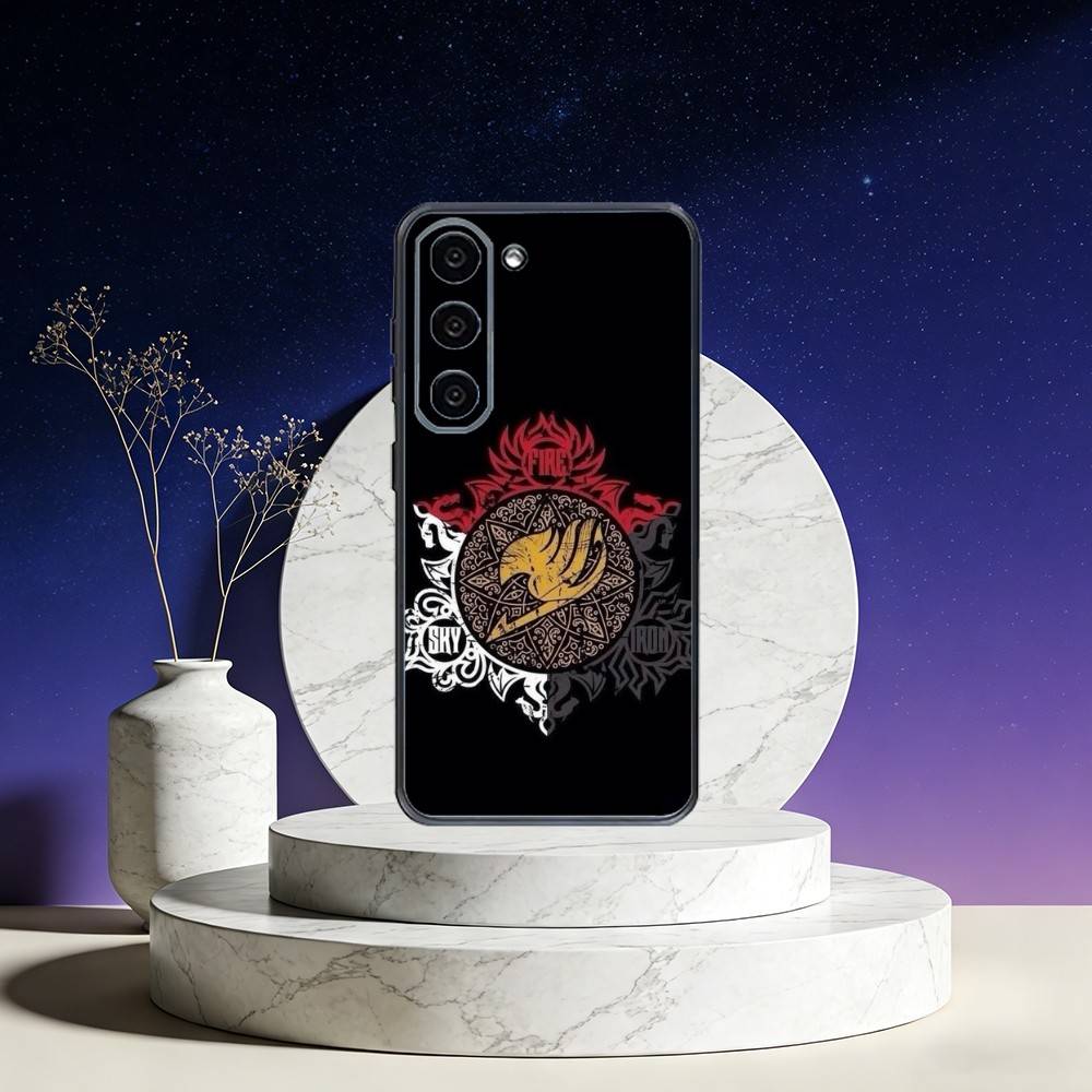 Anime F-Fairys LOGO T-Tail Phone Case For Samsung Galaxy A73,A72,A71,A70,A53,A52,A51,Others Soft Black Cover