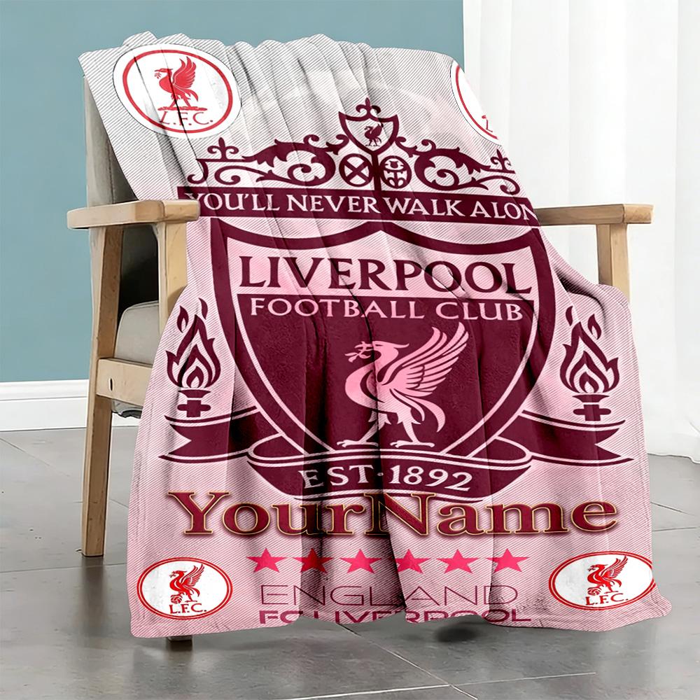Liverpool Personalized Name Blanket Gift Customizable Blanket Ultra-Soft Perfect for Bedding Chair Couch Home Decor Ideal for All Seasons