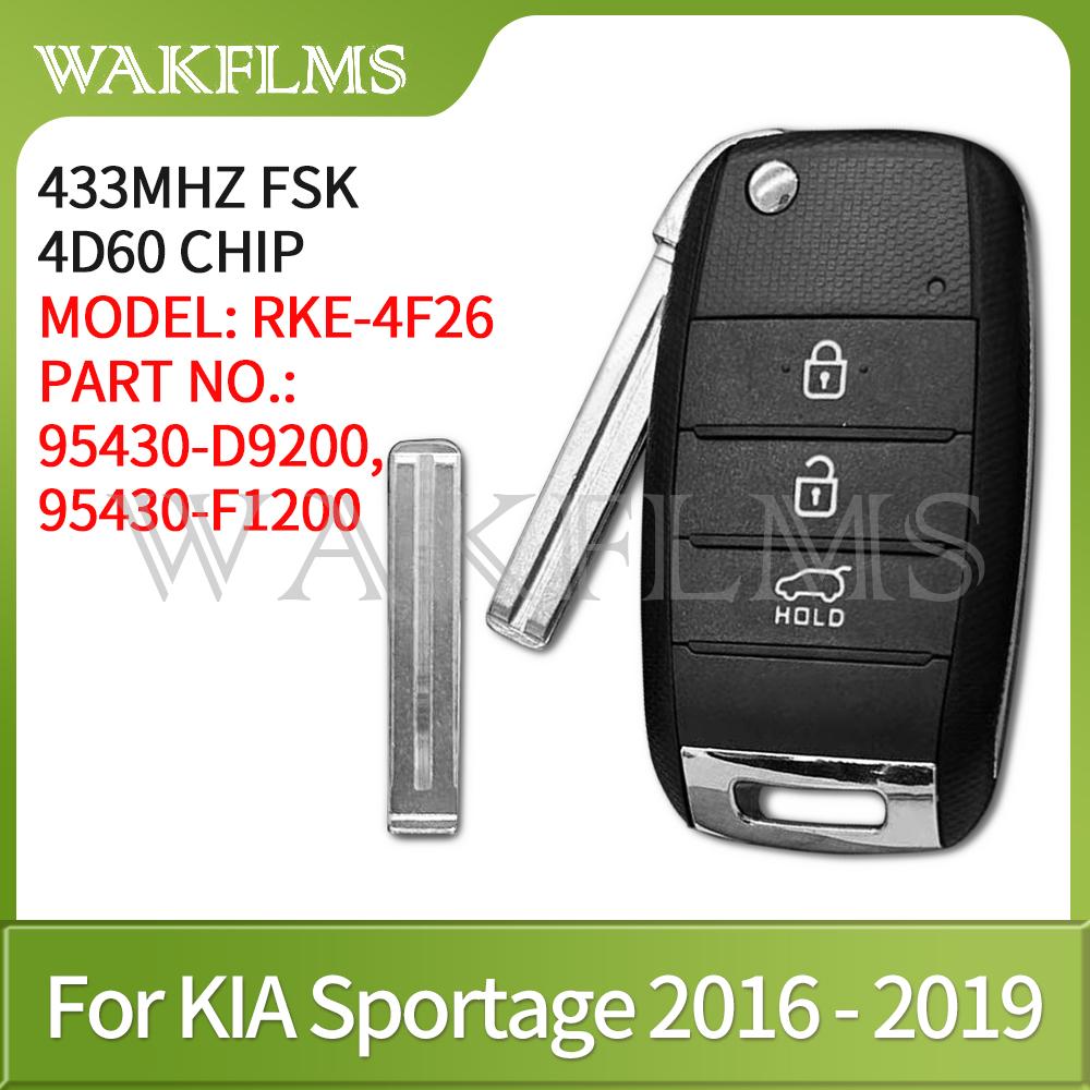 RKE-4F26 4F13 For KIA Sportage Rio 2014 2015 2016 2017 2018 2019 Remote Car Key 433MHz 4D60 95430-D9200 95430-F1200 95430-1W053
