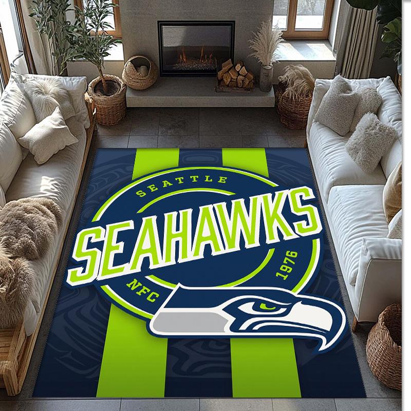 Seattle Seahawks Crystal Velvet Carpet Soft Anti?Slip Floor Mat Comfortable Home Living Room Bedroom Decor Rug