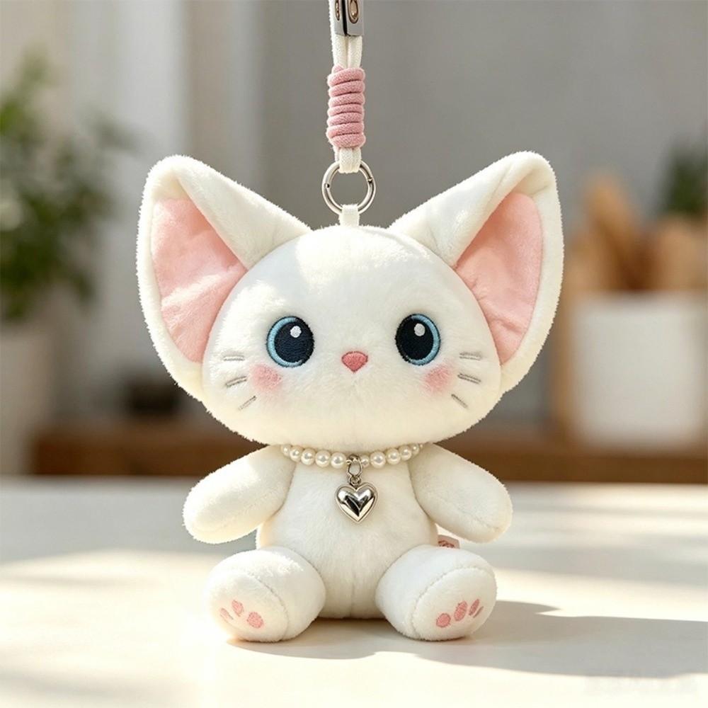 Big Ears Cat Keychain Soft Bag Charm Kawaii Kitten Stuffed Doll Christmas Party Gifts
