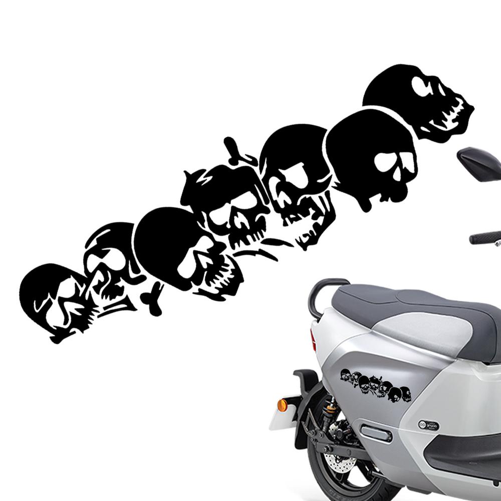 Наклейки с изображением черепа на мотоцикле, светоотражающие наклейки на автомобиль на Хэллоуин, устойчивые к царапинам, крутые наклейки на автомобиль, ужасные наклейки на мотоцикл для поездок на работу