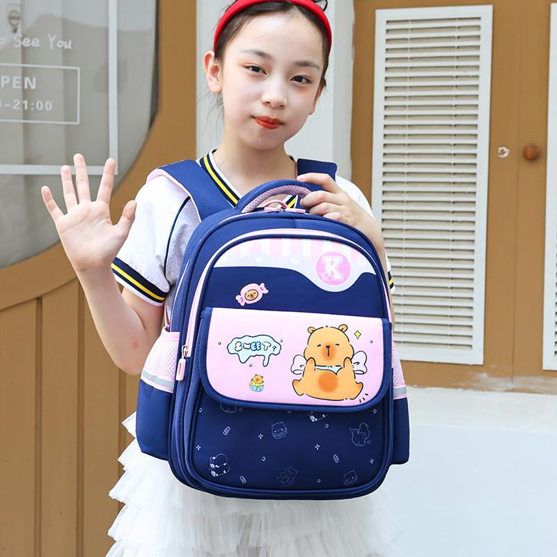 Kids Capybara Cartoon Lightweight Kindergarten Backpack For Student School Days