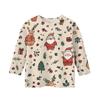 Children's 3/4 Sleeve Round Neck Top Christmas Tree Printed Everyday Casual Top