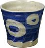 Mino Ware Drinking Vessel with Shavings Rock Cup White Round Pattern K43138