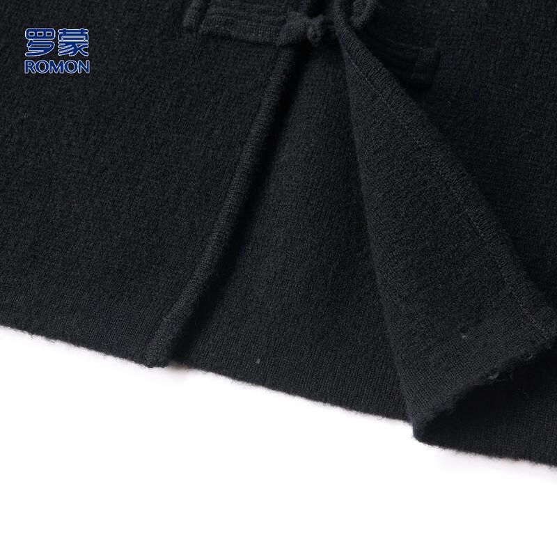 ROMON Men's Neo-Chinese Style Wool Cardigan with Frog Buttons