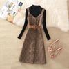 Women's 2023 Retro Wool Plaid Sweater Dress Suit: Trendy Autumn/Winter Two-Piece Set