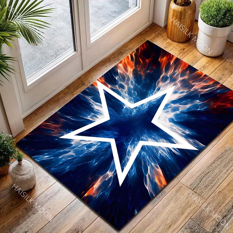 1PC Creative Five-pointed Star Pattern Carpet for Living Room Bedroom Bedside Floor Mat Sofa Table Area Rugs Home Decor