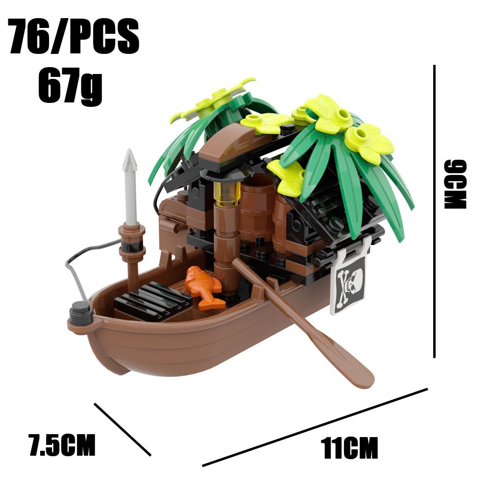 Город Творчество Средневековый Пиратский Корабль Рыболовная Лодка Сборка MOC DIY Модель Строительные Блоки Кирпичики Детские Игрушки Рождественский Подарок