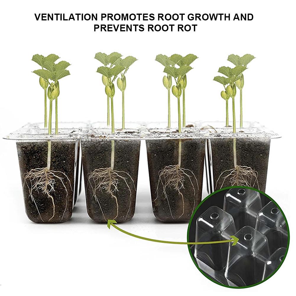 6/12 отверстий Лотки для рассады Лоток для стартового посева семян Регулируемая вентиляция Влажность Лоток для проращивания рассады Для выращивания семян Начиная