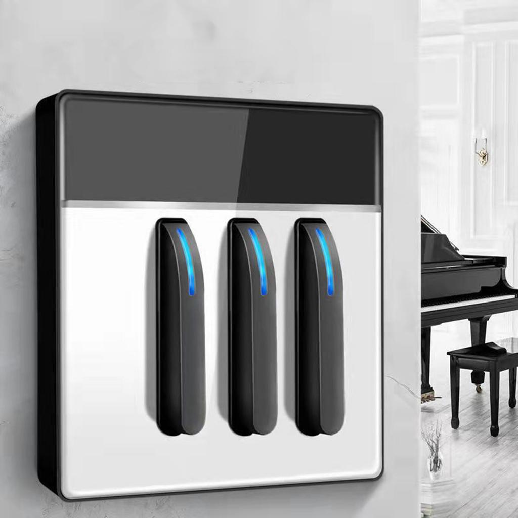 Wall Button Light Switches Tempered Glass Panel LED Switches 1/2/3 Gang Wall Glasses Panel Switches with Led Indicator