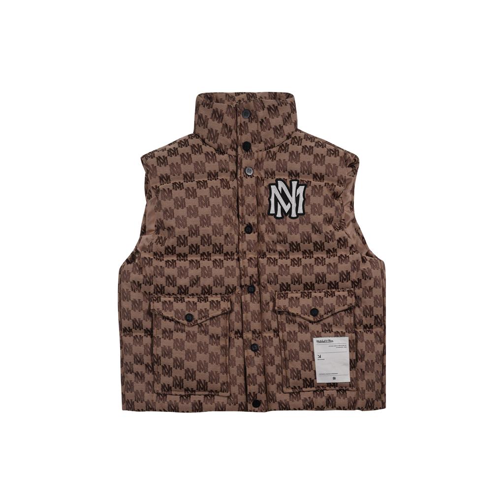 Mitchell Ness Down Vests Unisex Brown Stand Collar Thickened Other MNHYAWTODV024-BRN