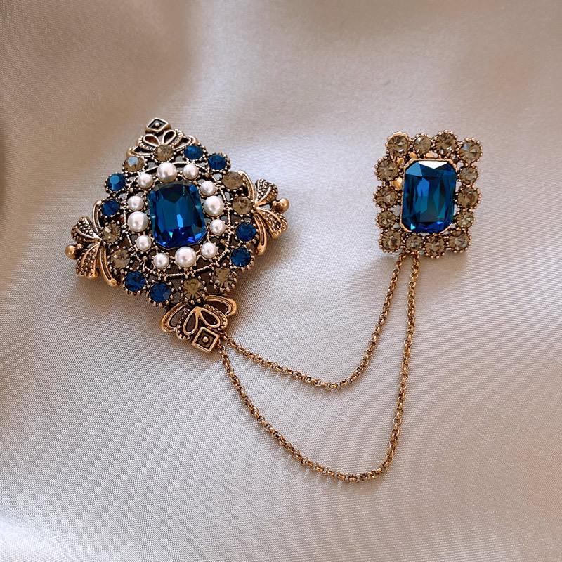 Средневековая винтажная брошь с бриллиантовой буквой - ретро-роскошные украшения для женщин высокого класса